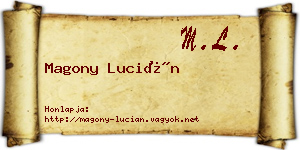 Magony Lucián névjegykártya